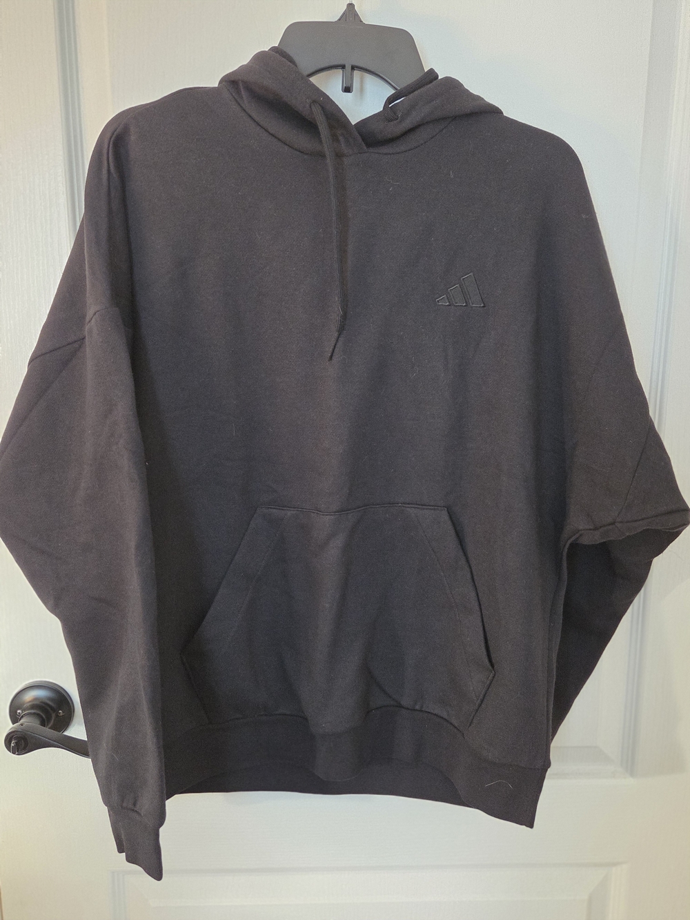 adidas Women's Black Pullover Hoodie with Subtle Logo